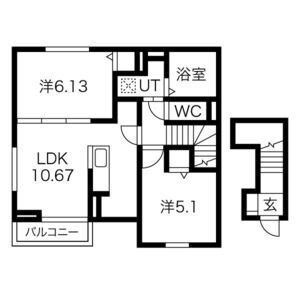2LDK 間取り図