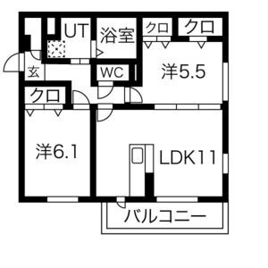 2LDK 間取り図
