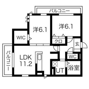 2LDK 間取り図