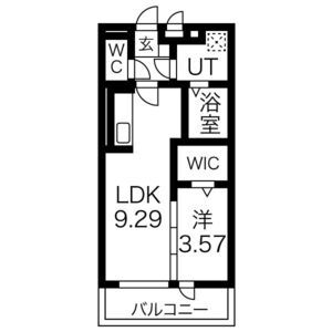 1LDK 間取り図
