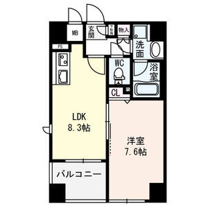 1LDK 間取り図