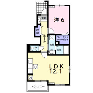 1LDK 間取り図