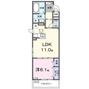 1LDK 間取り図