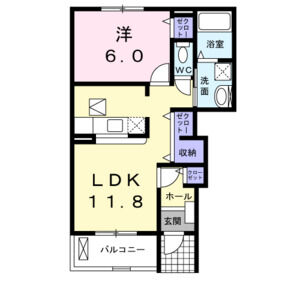 1LDK 間取り図