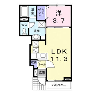 1LDK 間取り図