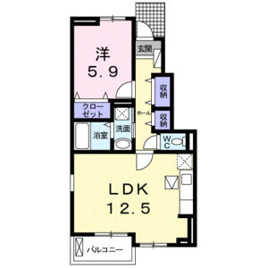 1LDK 間取り図