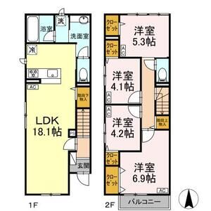 4LDK 間取り図