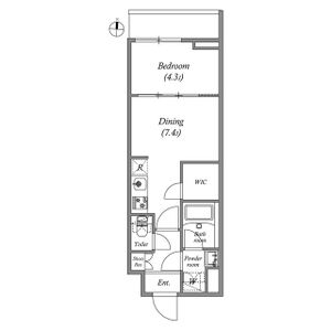 1DK 間取り図