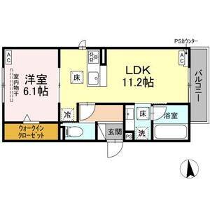 1LDK 間取り図
