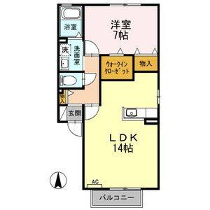 1LDK 間取り図