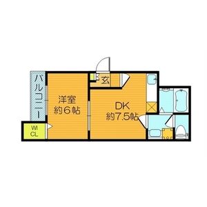 1DK 間取り図