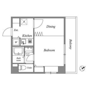 1DK 間取り図