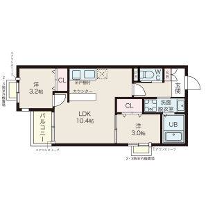 2LDK 間取り図