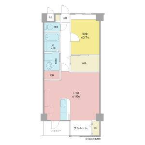 1LDK 間取り図