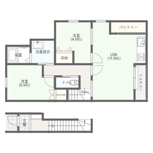 2LDK 間取り図