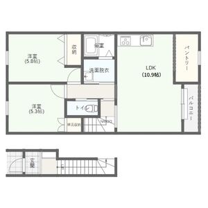 2LDK 間取り図
