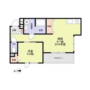 1LDK 間取り図
