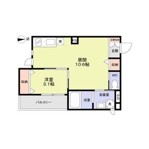 1LDK 間取り図