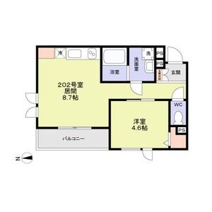 1LDK 間取り図