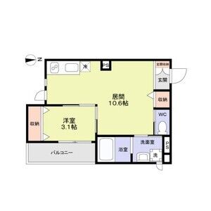 1LDK 間取り図