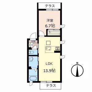 1LDK 間取り図