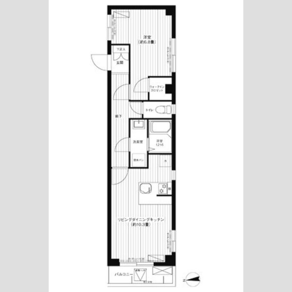 1K 間取り図