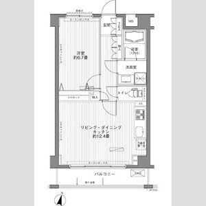 1LDK 間取り図