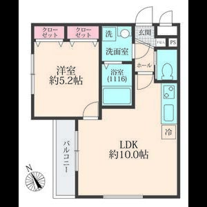 1LDK 間取り図