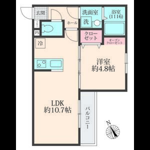 1LDK 間取り図
