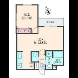 1LDK 間取り図
