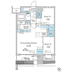 2LDK 間取り図