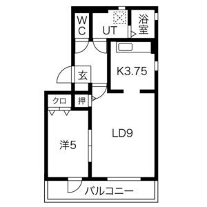 1LDK 間取り図