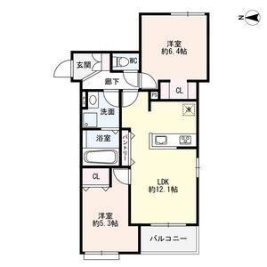 2LDK 間取り図