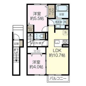 2LDK 間取り図