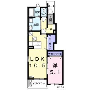 1LDK 間取り図