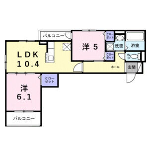 2LDK 間取り図
