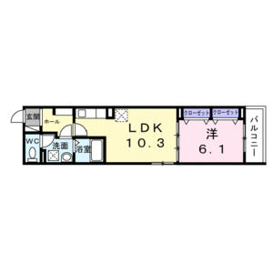 1LDK 間取り図