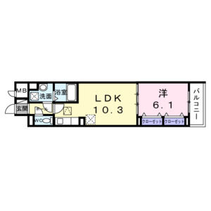 1LDK 間取り図