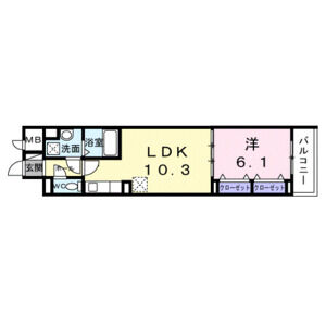 1LDK 間取り図