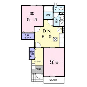 2DK 間取り図