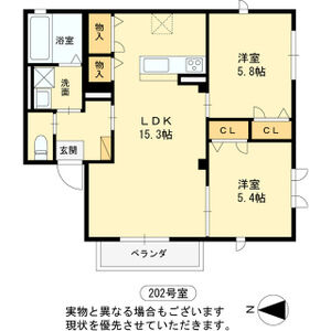 2LDK 間取り図