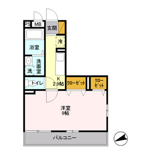 1K 間取り図