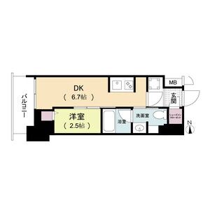 1DK 間取り図