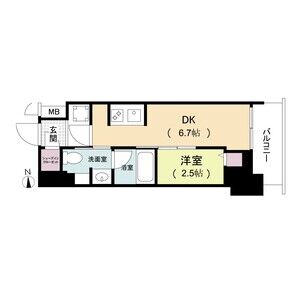 1DK 間取り図