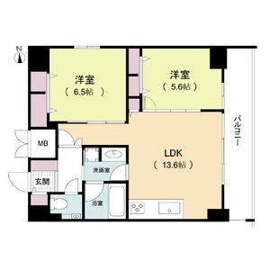 2LDK 間取り図