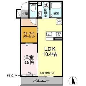 1LDK 間取り図