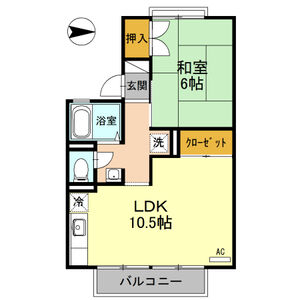 1LDK 間取り図