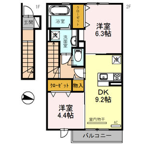 2DK 間取り図