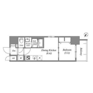 1DK 間取り図