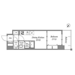 1DK 間取り図